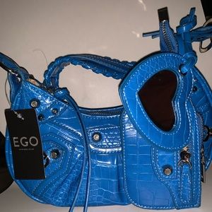 Ego blue croc crossbody bag
